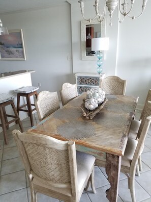 Dining room area - seats 6, snack bar seats 4 more.