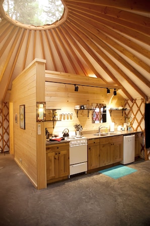 Yurt Kitchen and Skylight