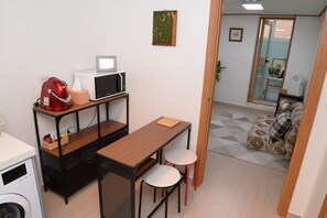 Kitchen with the table for two