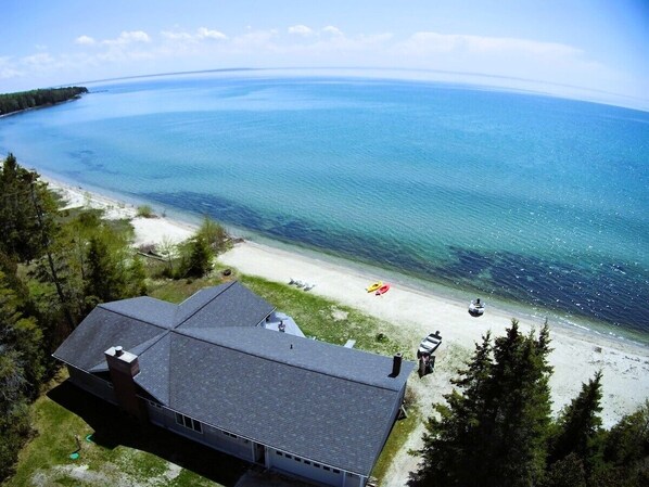120ft of your own sandy beach and gentle slope in the water