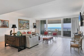 Inn On The Beach 1307 by FVC - Living Room with Beachfront Views