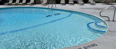 Parkside Place's amazing lakeside pool is available Memorial Day-Labor Day