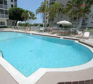 One of the two pools at the Beach & Tennis Club.  This is at our Building #4.