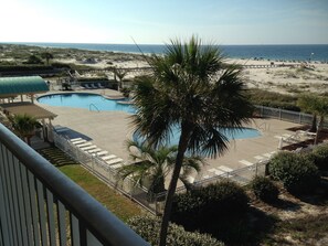 Gulf Front Pool View from condo's private balcony