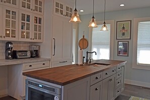 Huge gourmet kitchen. 