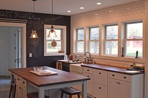 Huge gourmet kitchen. 
