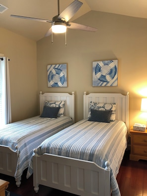 2nd bedroom with twin beds for adults or children. W full bath, closet, dresser
