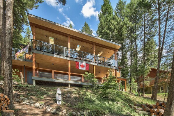 Lakeside view of house