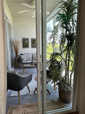 Master bedroom opens onto the Lanai