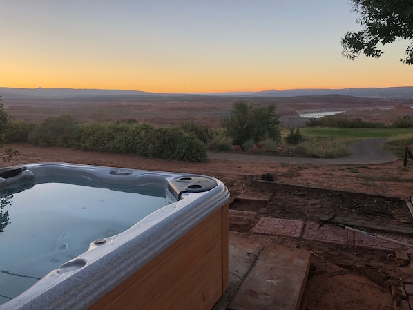 Sunset from the backyard hot tub