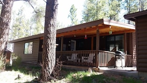 Great covered porch with lots of seating