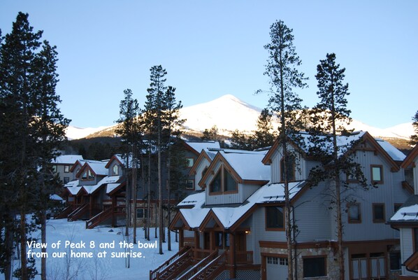 Sunrise view from our home over Peak 8 and other Saddlewood homes.