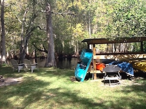 CANOES,  2 KAYAKS, SUNDOLPHIN PEDAL BOAT FOR YOUR ENJOYMENT. TROLLING MOTOR, TOO
