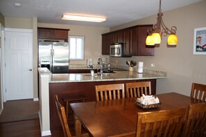 Open living space with kitchen & dining room
