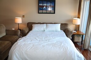 Queen size pull out sleeper sofa with extra mattress padding