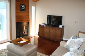 Big screen TV with expanded cable