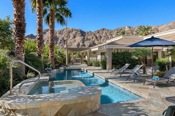 Private salt water pool with incredible views
