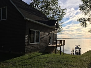 Side yard and parking area