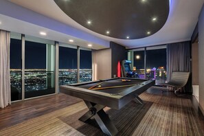 Gorgeous black stainless steel professional grade pool table 