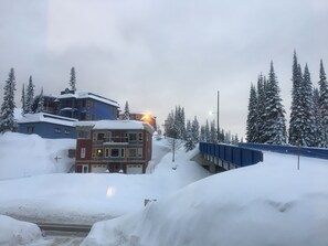 View from the living room window toward the Silver Queen summit 100 m away