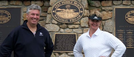 Owners Walt and Jana Lane at Pebble Beach, CA. Cabo has excellent golf courses!