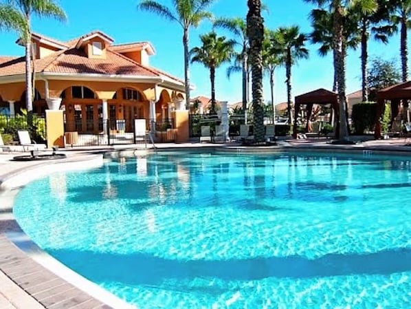 Clubhouse and huge resort pool walking distance to the house