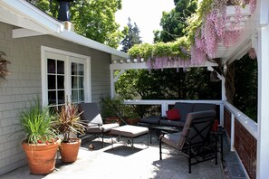 Front porch seating outside living room