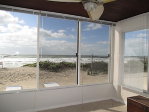 Step out of the lanai and onto the sand (beach is 30 yards away)