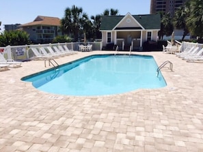 Large saltwater pool, with bathroom on site, just a short walk away...