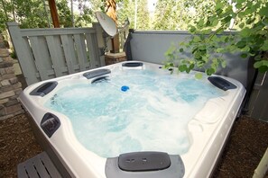 New Bullfrog hot tub in private entry courtyard