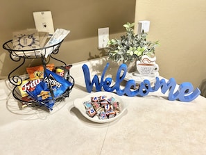 Variety of welcome snacks (limited)