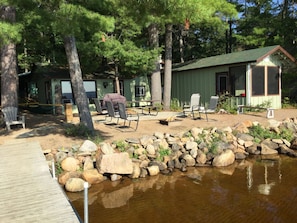 Patio, Fire Pit, BBQ, Hammock, etc.  Note: Lake bottom is all sand!