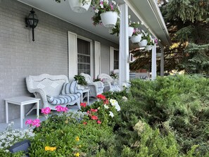 Front Porch and Flower Beds