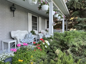 Front Porch and Flower Beds