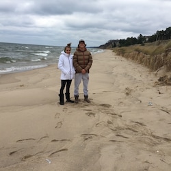 The beach is fun any time of year.