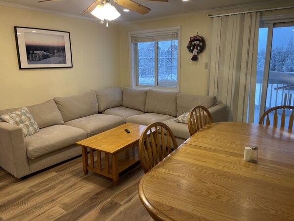 Spacious sleeper sectional with plenty of space for guests.