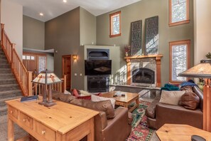 Living Room - Wood Burning Fireplace- Flat Screen TV