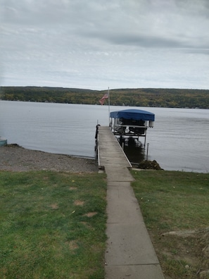 50 ft dock & 17x50 swimming area with weed mats for weed free swimming