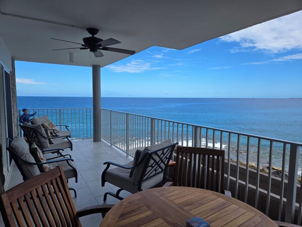 Comfortable seating and outside dining area