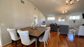 Entry way - open floor plan living room and dining room 