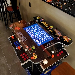Cocktail style full-size arcade console. Best games from the 80's & 90's.