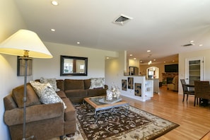 Open living spaces in this home make it a wonderful place for friends and family