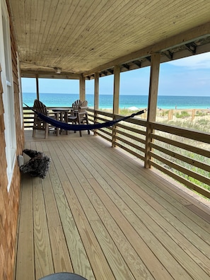 Southside covered porch.