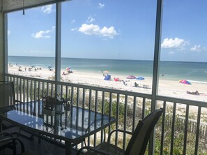 View from the lanai on a Holiday Beach Day