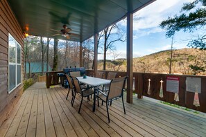 Main Level Porch Patio Table and Smoker Grill