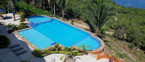 Pool, patio and ocean view at Vista Encantada