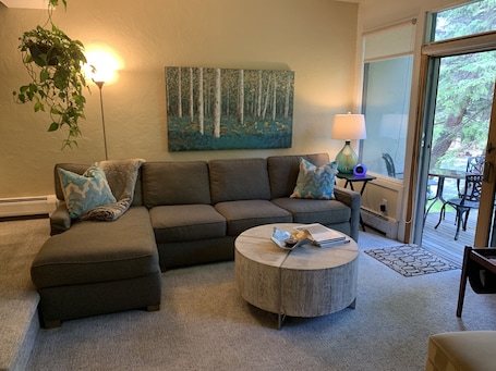 Roomy high end sectional for relaxing and lounging in your Vail "home away"