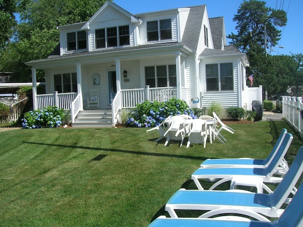 Front of house overlooking the lovely yard and Broad Cove