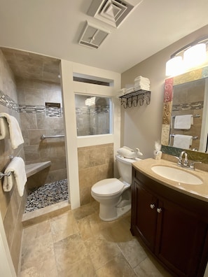 Wonderful spa shower in full bath