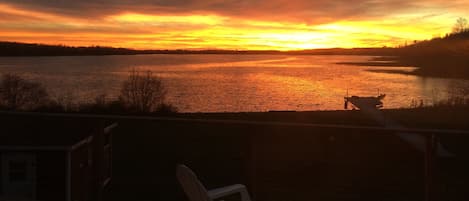 Gorgeous view of sunsets from deck  